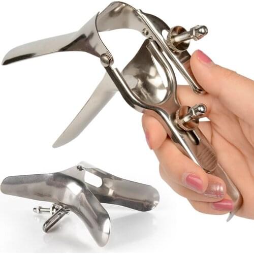 Medical Themed Toys Stainless Steel Expansion Vaginal Voyeuristic Device Vaginal Dilators Colposcope Speculum Anal Sex Products