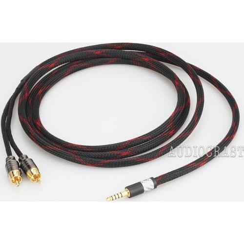 Audiocrast High Quality 4.4mm 5 Pole Male Balanced to 2RCA Upgraded Cable For pha2a wm1a 1z zx300a