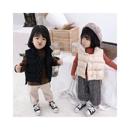 Baby Girl Vests Jackets 2019 Winter New Baby Boys and Girls Casual Jackets Kids Vests Coat Toddler Casual Plus Velvet Down Vests