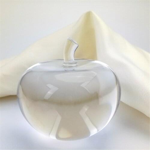 1 Piece Various Color Crystal Glass Glossy Apple Beautiful Crafts Feng Shui Home Wedding Decoration Hot Sale