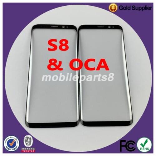 100pcs/lot Free shipping Glass with oca for samsung S8 note8 S9 s9 plus Front Glass with oca Replacement OEM quality