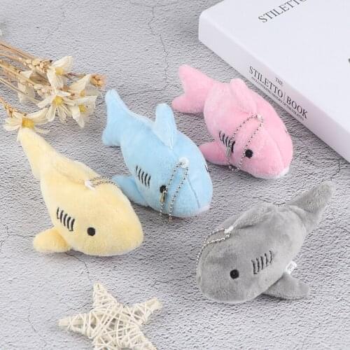 12CM Cute Soft Simulation Shark Plush Key Chain Pendant Toys Cartoon Whale Stuffed Doll Backpack Keychain Bag Pendant Kids Gifts