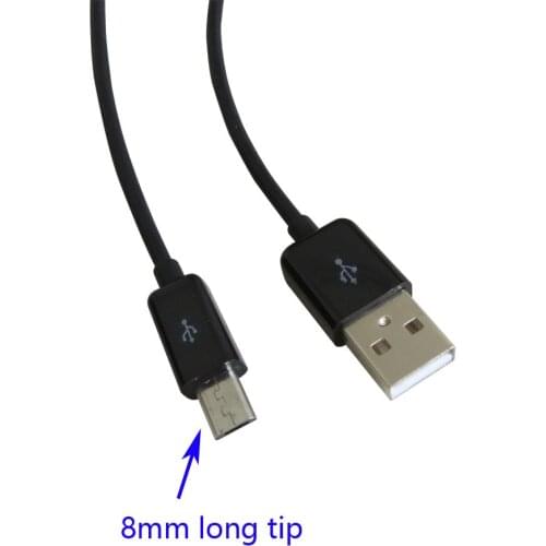 8mm extra long tip Micro usb data charge cable android usb cable