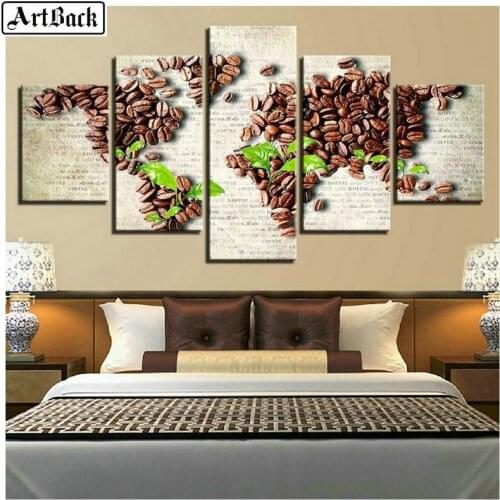 5 spell diamond painting coffee all map icon full square drill diamond mosaic 3d diamond embroidery sticker