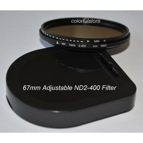 67 67mm ND Neutral Density Adjustable ND2-ND400 ND2- 400 Lens Filter For Canon Rebel T5 T3 XS T6i T5i T4i T3i T2i T1i XSi XTi XT