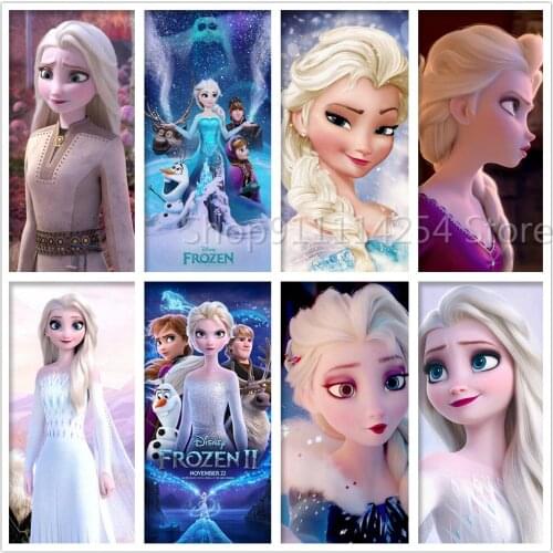 5d Diy Diamond Painting Disney Movie "Frozen" Princess Anna Elsa Poster Cross Stitch Kit Mural Childrens Room Decoration Gift