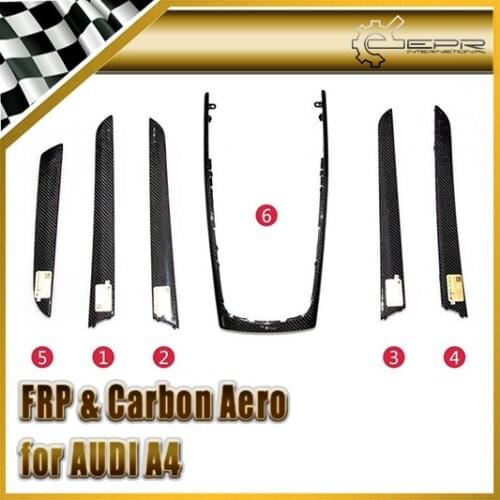 Car-styling For Audi A4 13-15 Carbon Fiber Interior Sets Replacement 6pcs LHD