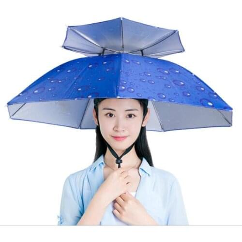 Outdoor Large Double Layer Fishing Umbrella Hat Cycling Hiking Camping Beach Sunshade Sunny Rainy Anti-UV Cap For Men Women Kids