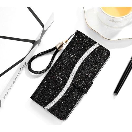 Flash Powder Leather Case For Huawei Honor 7A 8A 8S 9C P30 Pro P40 Lite E Y7 P Smart Z Y5 Y6 2019 Cover Shockproof Case