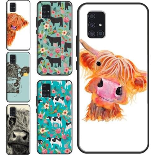 Cute Highland Cow Case For Samsung A12 A32 A42 A52 A72 A10 A20S A40 A70 A50 A21S A20e A11 A31 A41 A51 A71