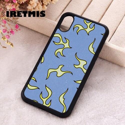Iretmis 5 5S SE 2020 Phone Cover Case for iPhone 6 6S 7 8 Plus X Xs XR 11 12 Mini Pro Max Silicone TPU Aesthetic Blue Flame