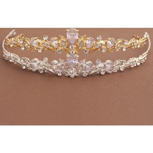 ZMHP332 Crystal Wedding Tiara for Bride Princess Headdress Headband Pageant Crown Bridal Hair Accessories for Women Wedding