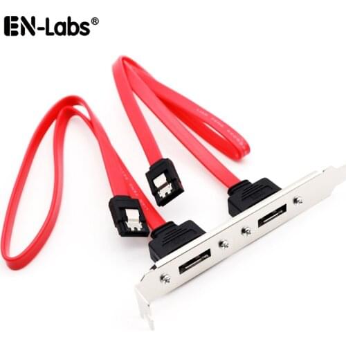 SATA to eSATA Cable Adapter w/ PCI Slot Cover Plate Full Profile ,Dual Ports External SATA 6Gbps eSATA to Motherboard SATA Cord