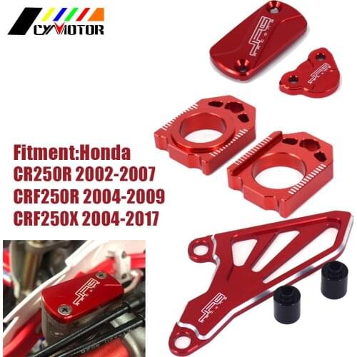 Brake Fluid Reservoir Cap Cover Chain Sprocket Cover Adjuster Block Chain For HONDA CR250R 02-07 CRF250R 04-09 CRF250X 04-2017
