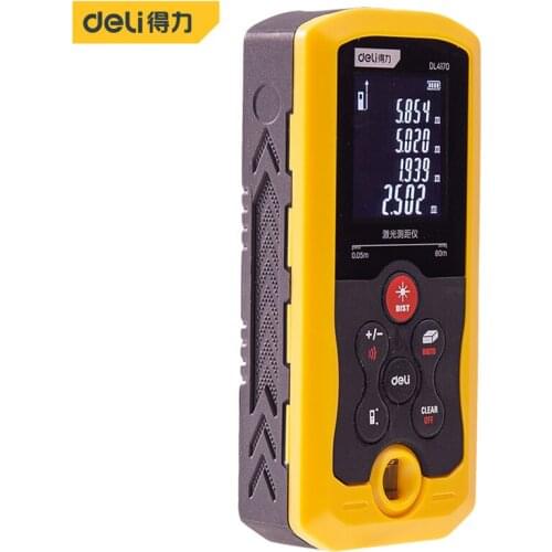 Deli Laser Range Finder 80m Construction Level Goniometer Electronic Measuring Instruments Bubble Level Ruler Digital Level