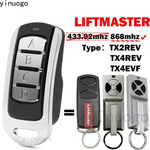 Programming Chamberlain Liftmaster TX4EVF 868MHz Garage Door Remote Control 4 Channel Garage Door Opener Wireless Transmitter