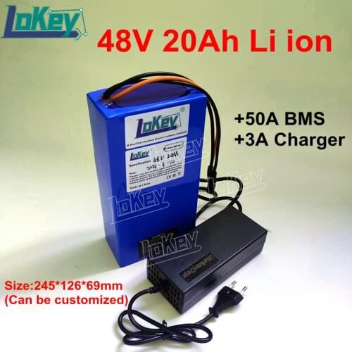 48V 20Ah 30Ah 40Ah Lithium battery pack for 1000W ebike scooter 2000W motorcycle golf trolley with 3A charger