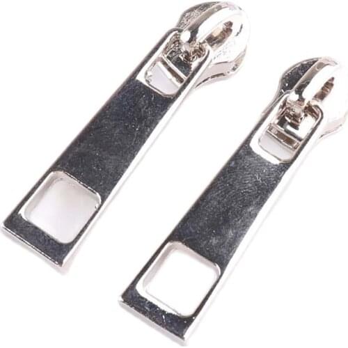 Metal Silver color alloy zipper sliders pulls zipper heads for bag backpack Sewing Accessories Handmade tools Replacement DIY
