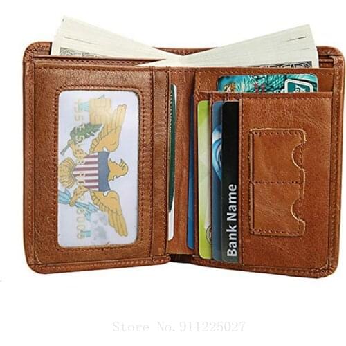 Xiaomi Mens Genuine Leather Wallet Casual Short Money Bag Multi-card Womens Card Holder Coin Purses