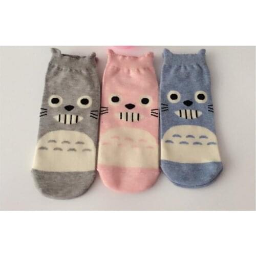 New 10 pairs/lot! Lovely Fashion Cartoon Totoro Cotton Socks For Women Creative Cute Girls Female Summer Spring Socks