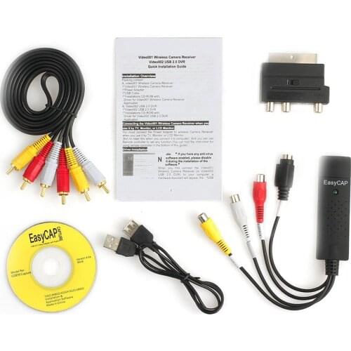 Practical USB 2.0 Vhs To Dvd Converter Audio Video Capture Kit Scart Rca Cable For Win10 High Performance