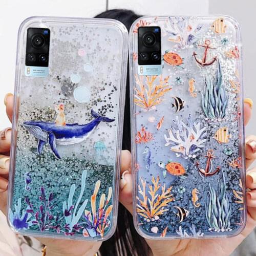 Transparent Relief Cat Whale Coral Phone Case For Vivo Y71 Y75 Y79 Y85 Y93 Y9S Y20 Y50 Y51 2020 Y17 Y3s U3 V11 Y7s V17 Pro Cover