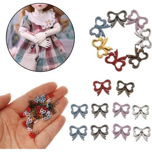 20Pcs 5/7mm Mini Metal Button DIY Doll Clothes Butterfly Pattern Decoration Buckles for 1/6 Doll Clothing Sewing Accessories