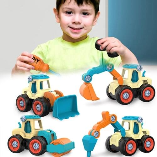 Disassembly Loading Unloading Engineering Truck Excavator Bulldozer Child Screw Boy Creative Tool Education Toy Car Model
