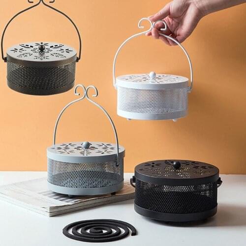 Handle fireproof hollow metal mosquito coil holder light box container mosquito coil holder light box container