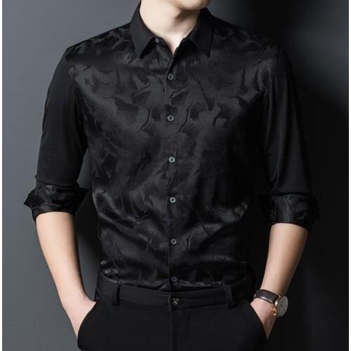 Mulberry silk long sleeve t shirt men футболка streetwear men loose t shirts black thin homme camisetas hombre father wear