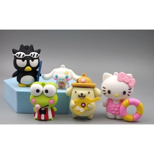 BANDAI Cute Dolls Hellokittys Melodys Pom Pom Purin Cinnamoroll Cinnamoroll BAD BADTZ MARU Action Toy Figures PVC