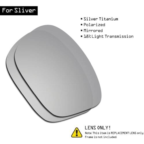 SmartVLT Polarized Sunglasses Replacement Lenses for Oakley Sliver - Silver Titanium