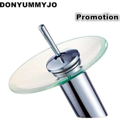 Bathroom single lever glass waterfall mixer tap with single handle brass bathroom waterfall basin sink faucet of sanitary ware