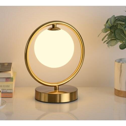 Modern LED Table Lamps Gold Galss Lights Bedside Reading Desk Lamp Table Light Fixture Bedroom Hotel Home Decoration Desk Lights