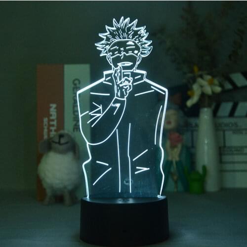 Anime Figuras Jujutsu Kaisen Gojo Satoru LED Night Light for Home Bedroom Decoration Colorful 3d Illusion Lamp Light Manga Gifts