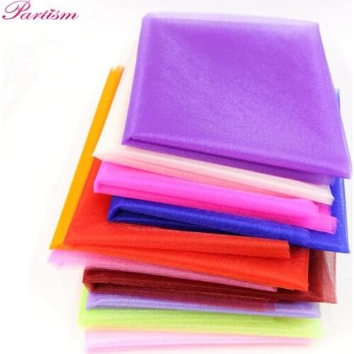 2 meter/lot 75cm Wide Organza tulle roll Fabric High Quality Sheer Crystal For Table Runner&Home Garden/Wedding Party Decoration
