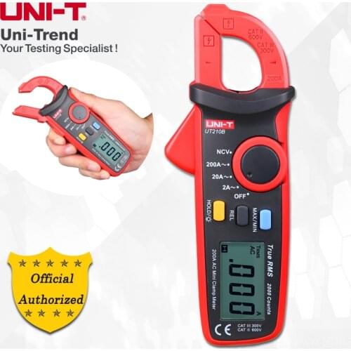 UNI-T UT210A/UT210B/UT210C AC 200A Mini Digital Clamp Meters; Resistance/Capacitance/Temperature, LCD Backlight