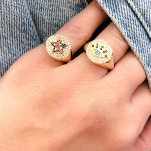 Vintage fashion Gold color Evil eye finger engagement ring for women lucky turkish jewelry