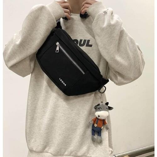 High-Capacity Men Chest Bags Street Style Black Waist Bag Nylon Waterproof Short Trip Bag Crossbody Pouch Cycling Belt Pack