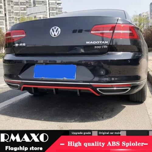 For Passat B8 Body kit spoiler 2017-2019 For Passat B8 ABS Rear lip rear spoiler front Bumper Diffuser Bumpers Protector