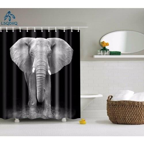 Elephant Octopus Owl Deer Horse Zebra Animals Printed Shower Curtains Bathroom Curtain With Hooks 180x180cm