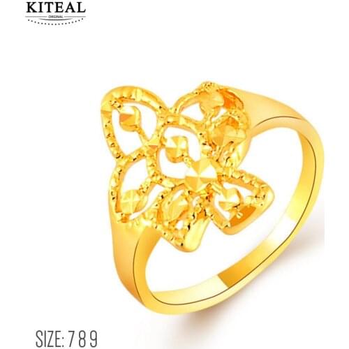 KITEAL Hot New Fashion 24k gold color size 7 8 9 wedding rings for women personality anillos to.us bear 2018 joyas