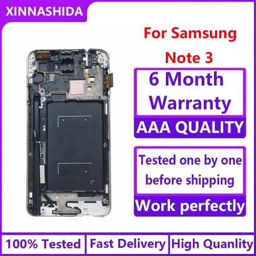 LCDs For Samsung Galaxy Note 3 N9005 Note3 LCD Display Frame Touch Screen Digitizer Assembly Replacement