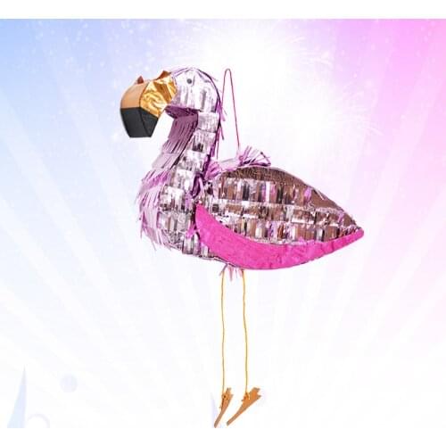 1pc Pinata Flamingo Aluminum Foil Multicolored Fiesta Game Props Candy Beat Toys for Celebration