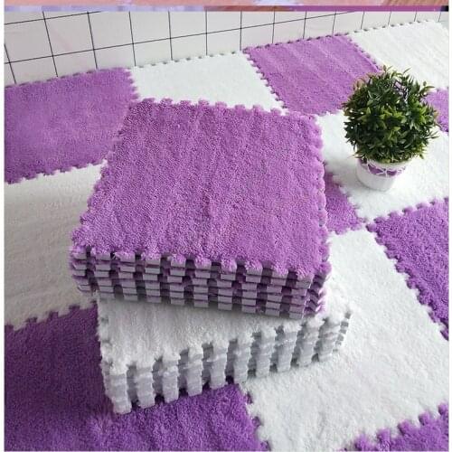 10Pcs/Lot Soft Plush Kids Rug Baby Play Stitching Mat Toys Foam Infant Developing Mat Rug Puzzle Interlock Floor Mats 30*30 CM