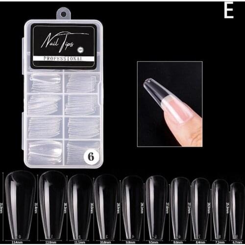 100 Pieces of Boxed Natural Transparent Nail French Acrylic DIY Manicure Tools Nails Accessories Nails Fake Nail Tips Nail Art