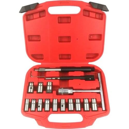 17PC Diesel engine injector seat knife cleaner tool set carbon removal agent
