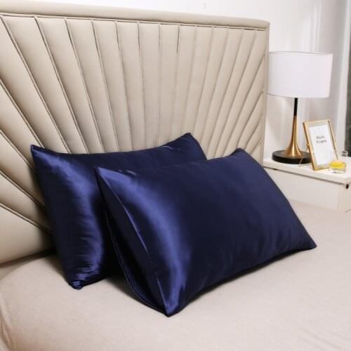 2-piece Pure Emulation Silk Satin Pillowcase Comfortable Pillow Cover Pillowcase for Bed Throw Single Pillow Covers Sleeping