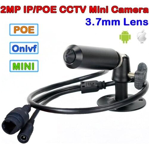 3.7mm lens Pinhole 2MP IP POE Mini camera HD 1080P Onvif network cctv surveillance vedio bulet small ip camera for onvif NVR