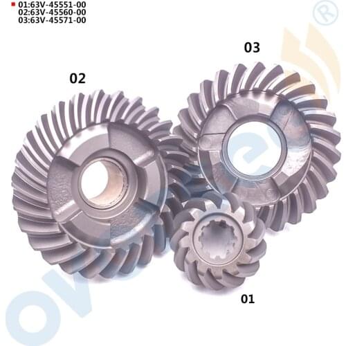 63V Gear Kit For Yamaha 15HP 9.9HP Outboard Motor 6E7-45560 6E7-45571 63V-45551 9.9E 15E series